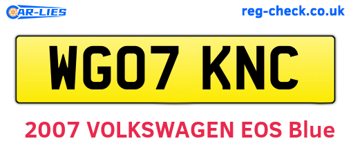 WG07KNC are the vehicle registration plates.