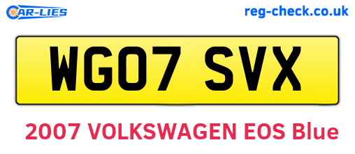 WG07SVX are the vehicle registration plates.