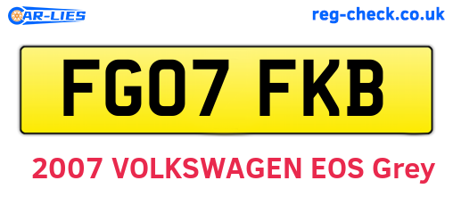 FG07FKB are the vehicle registration plates.