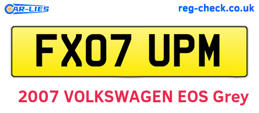 FX07UPM are the vehicle registration plates.