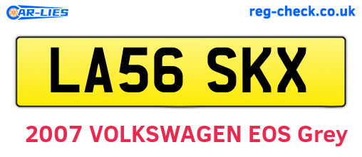 LA56SKX are the vehicle registration plates.