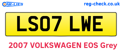 LS07LWE are the vehicle registration plates.