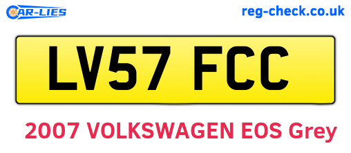 LV57FCC are the vehicle registration plates.