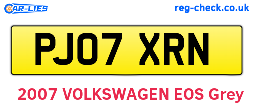 PJ07XRN are the vehicle registration plates.