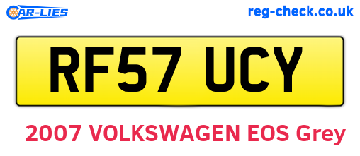 RF57UCY are the vehicle registration plates.