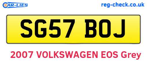 SG57BOJ are the vehicle registration plates.