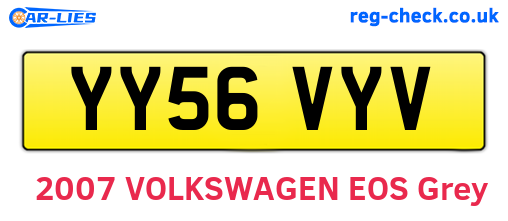 YY56VYV are the vehicle registration plates.