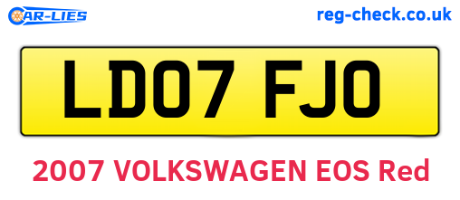 LD07FJO are the vehicle registration plates.