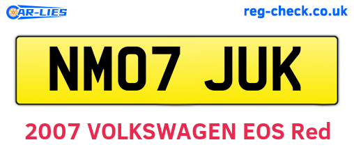 NM07JUK are the vehicle registration plates.