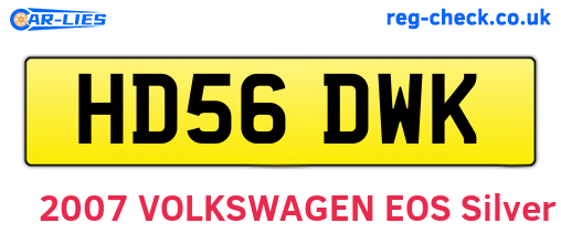 HD56DWK are the vehicle registration plates.