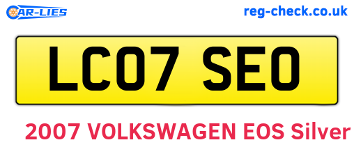 LC07SEO are the vehicle registration plates.