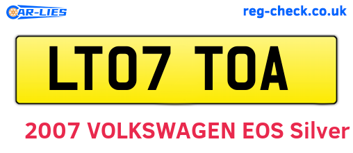 LT07TOA are the vehicle registration plates.