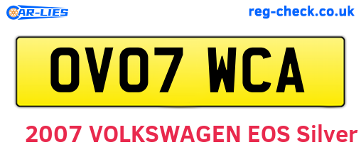 OV07WCA are the vehicle registration plates.
