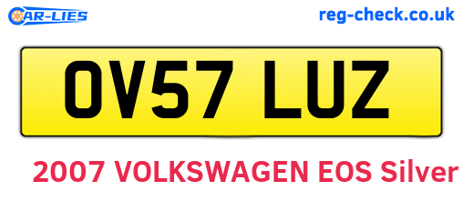 OV57LUZ are the vehicle registration plates.