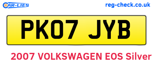 PK07JYB are the vehicle registration plates.