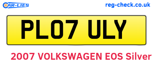 PL07ULY are the vehicle registration plates.