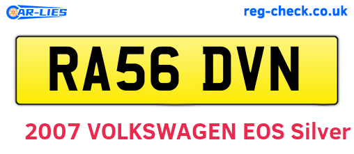 RA56DVN are the vehicle registration plates.