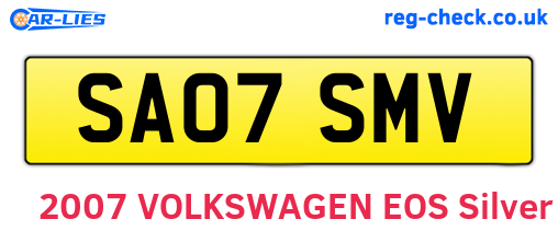 SA07SMV are the vehicle registration plates.