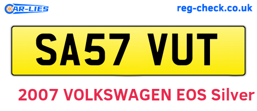 SA57VUT are the vehicle registration plates.
