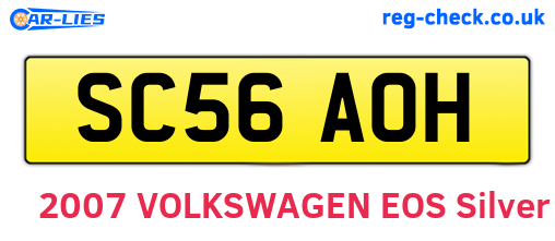SC56AOH are the vehicle registration plates.