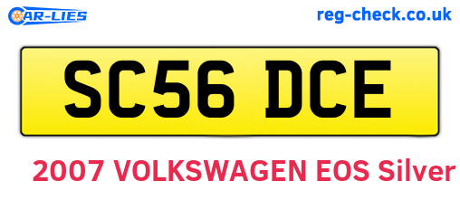 SC56DCE are the vehicle registration plates.