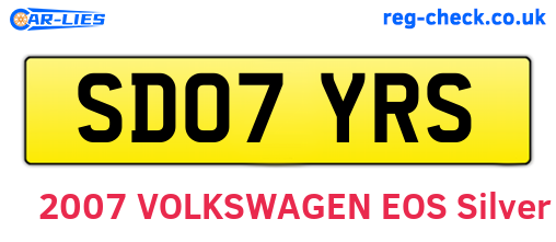 SD07YRS are the vehicle registration plates.