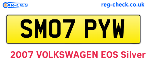 SM07PYW are the vehicle registration plates.