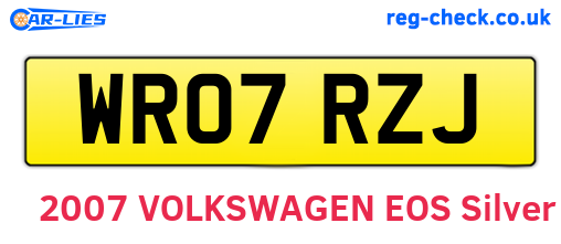 WR07RZJ are the vehicle registration plates.