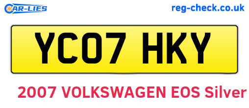 YC07HKY are the vehicle registration plates.