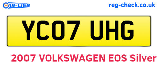 YC07UHG are the vehicle registration plates.