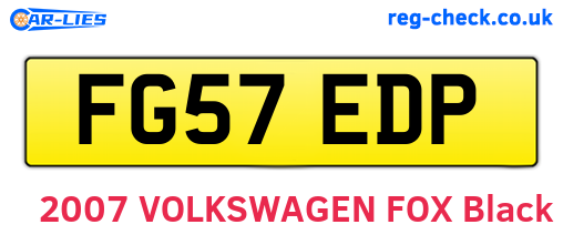 FG57EDP are the vehicle registration plates.