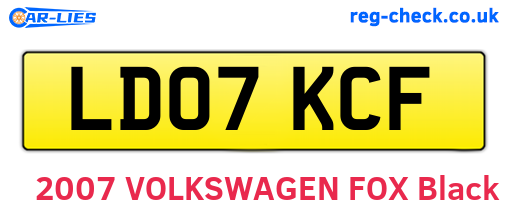 LD07KCF are the vehicle registration plates.