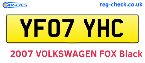 YF07YHC are the vehicle registration plates.
