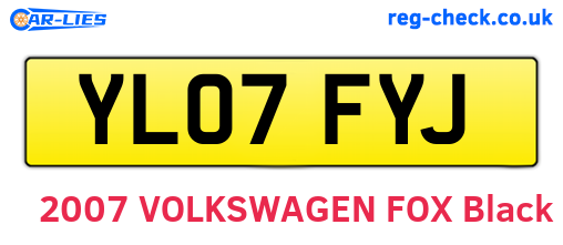 YL07FYJ are the vehicle registration plates.