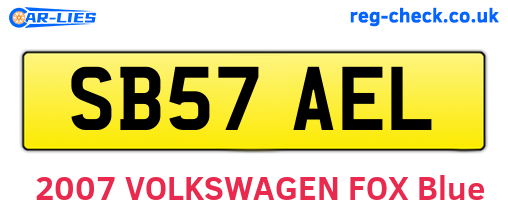 SB57AEL are the vehicle registration plates.