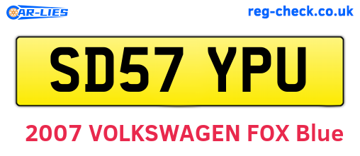 SD57YPU are the vehicle registration plates.