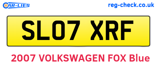 SL07XRF are the vehicle registration plates.