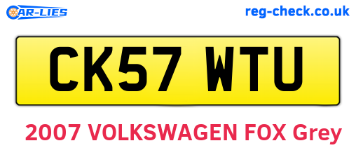 CK57WTU are the vehicle registration plates.