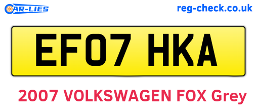 EF07HKA are the vehicle registration plates.