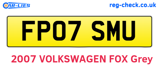 FP07SMU are the vehicle registration plates.