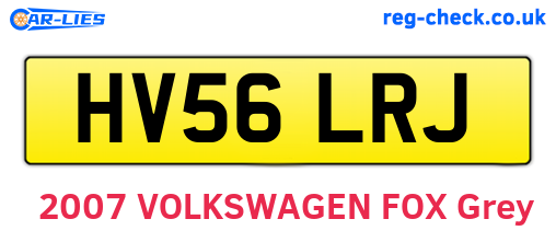 HV56LRJ are the vehicle registration plates.