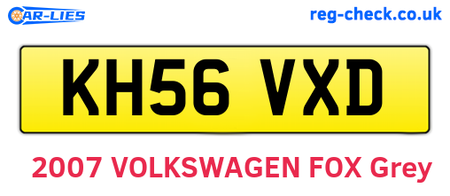KH56VXD are the vehicle registration plates.