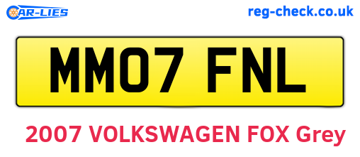 MM07FNL are the vehicle registration plates.