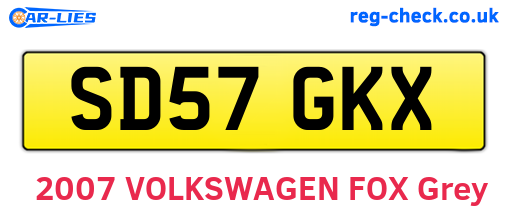 SD57GKX are the vehicle registration plates.