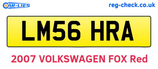 LM56HRA are the vehicle registration plates.