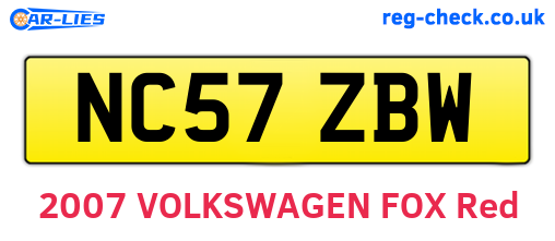 NC57ZBW are the vehicle registration plates.