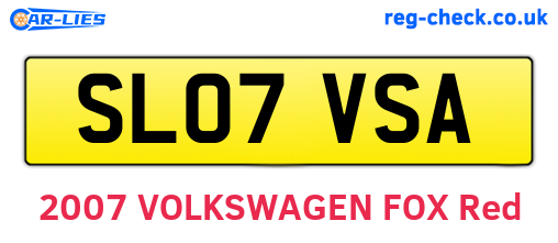 SL07VSA are the vehicle registration plates.