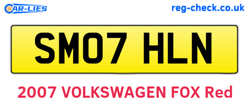 SM07HLN are the vehicle registration plates.
