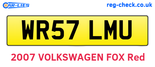 WR57LMU are the vehicle registration plates.