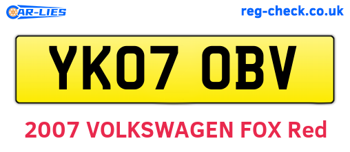 YK07OBV are the vehicle registration plates.